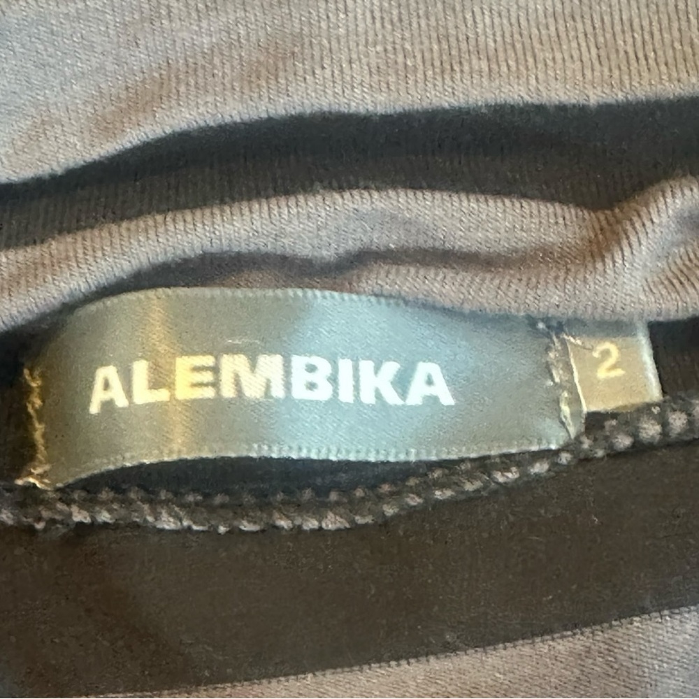 Alembika Black and Gray Striped Women's tunic top size 8 - Picture 7 of 8